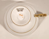 Vintage Grosvenor Red White Ornate Gold Leaf and Berry Garland Pattern Tea Cup & Saucer Set