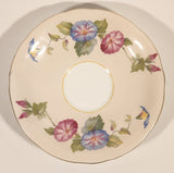 Rare Color Vintage Aynsley Bone China England Pink and Blue Morning Glories Flowers Light Pink Gold Trim Tea Cup & Saucer Set
