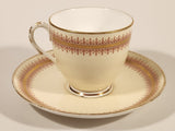 Vintage Royal Worcester Red and Gold Ornate Pattern Demitasse Tea Cup & Saucer Set