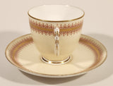 Vintage Royal Worcester Red and Gold Ornate Pattern Demitasse Tea Cup & Saucer Set