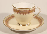 Vintage Royal Worcester Red and Gold Ornate Pattern Demitasse Tea Cup & Saucer Set