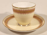 Vintage Royal Worcester Red and Gold Ornate Pattern Demitasse Tea Cup & Saucer Set