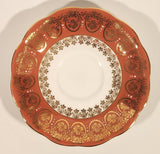 Vintage Royal Standard Fine Bone China England Red Pink and White Ornate Gold Pattern Tea Cup & Saucer Set