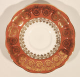 Vintage Royal Standard Fine Bone China England Red Pink and White Ornate Gold Pattern Tea Cup & Saucer Set