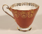 Vintage Royal Standard Fine Bone China England Red Pink and White Ornate Gold Pattern Tea Cup & Saucer Set