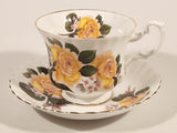 Vintage Royal Albert Bone China England Yellow Rose Flowers Tea Cup & Saucer Set