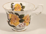 Vintage Royal Albert Bone China England Yellow Rose Flowers Tea Cup & Saucer Set