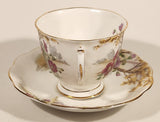 Vintage Royal Albert Bone China England Wild Geranium Purple and Pink Rose Flowers Tea Cup & Saucer Set