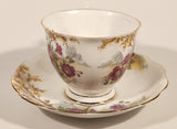 Vintage Royal Albert Bone China England Wild Geranium Purple and Pink Rose Flowers Tea Cup & Saucer Set