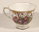 Vintage Royal Albert Bone China England Wild Geranium Purple and Pink Rose Flowers Tea Cup & Saucer Set