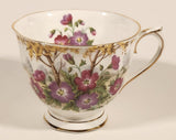 Vintage Royal Albert Bone China England Wild Geranium Purple and Pink Rose Flowers Tea Cup & Saucer Set