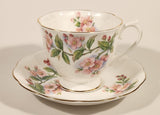Vintage Royal Albert Bone China England Evesham Pink Flowers Tea Cup & Saucer Set