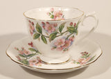 Vintage Royal Albert Bone China England Evesham Pink Flowers Tea Cup & Saucer Set