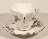 Vintage Royal Albert Bone China England Red Rose Buds with Light Blue and White Flowers Tea Cup & Saucer Set