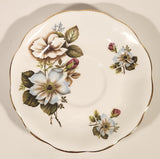 Vintage Royal Albert Bone China England Red Rose Buds with Light Blue and White Flowers Tea Cup & Saucer Set