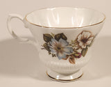 Vintage Royal Albert Bone China England Red Rose Buds with Light Blue and White Flowers Tea Cup & Saucer Set