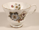 Vintage Royal Albert Bone China England Red Rose Buds with Light Blue and White Flowers Tea Cup & Saucer Set