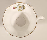 Vintage Royal Albert Bone China England Red Rose Buds with Light Blue and White Flowers Tea Cup & Saucer Set