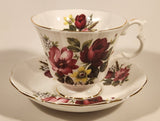 Vintage Royal Albert Bone China England Red and Pink Rose Flowers Tea Cup & Saucer Set