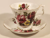 Vintage Royal Albert Bone China England Red and Pink Rose Flowers Tea Cup & Saucer Set