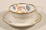 Vintage Royal Albert Crown China Anemone Pink Yellow Blue Flowers Tea Cup & Saucer Set Made in England
