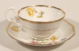 Vintage Royal Albert Crown China Anemone Pink Yellow Blue Flowers Tea Cup & Saucer Set Made in England