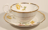Vintage Royal Albert Crown China Anemone Pink Yellow Blue Flowers Tea Cup & Saucer Set Made in England