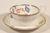 Vintage Royal Albert Crown China Anemone Pink Yellow Blue Flowers Tea Cup & Saucer Set Made in England