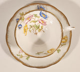 Vintage Royal Albert Crown China Anemone Pink Yellow Blue Flowers Tea Cup & Saucer Set Made in England