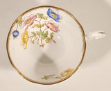 Vintage Royal Albert Crown China Anemone Pink Yellow Blue Flowers Tea Cup & Saucer Set Made in England