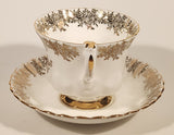 Vintage Royal Albert Bone China England Grandmother Ornate Gold Pattern Tea Cup & Saucer Set