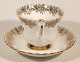 Vintage Royal Albert Bone China England Grandmother Ornate Gold Pattern Tea Cup & Saucer Set