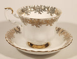 Vintage Royal Albert Bone China England Grandmother Ornate Gold Pattern Tea Cup & Saucer Set