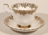 Vintage Royal Albert Bone China England Grandmother Ornate Gold Pattern Tea Cup & Saucer Set