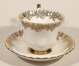 Vintage Royal Albert Bone China England Grandmother Ornate Gold Pattern Tea Cup & Saucer Set