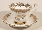 Vintage Royal Albert Bone China England Grandmother Ornate Gold Pattern Tea Cup & Saucer Set