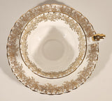 Vintage Royal Albert Bone China England Grandmother Ornate Gold Pattern Tea Cup & Saucer Set