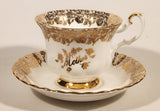Vintage Royal Albert Bone China England Mother Ornate Gold Pattern Tea Cup & Saucer Set