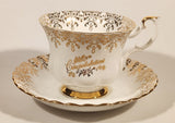 Vintage Royal Albert Bone China England Congratulations Ornate Gold Pattern Tea Cup & Saucer Set