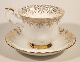 Vintage Royal Albert Bone China England Congratulations Ornate Gold Pattern Tea Cup & Saucer Set