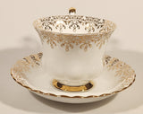 Vintage Royal Albert Bone China England Congratulations Ornate Gold Pattern Tea Cup & Saucer Set
