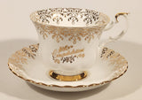 Vintage Royal Albert Bone China England Congratulations Ornate Gold Pattern Tea Cup & Saucer Set