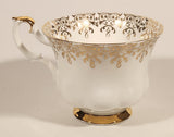 Vintage Royal Albert Bone China England Congratulations Ornate Gold Pattern Tea Cup & Saucer Set