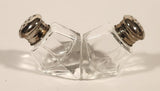 Vintage Silver Plated Zinc Salt and Pepper Shaker Set in Silver Plated Basket