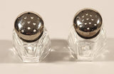 Vintage Silver Plated Zinc Salt and Pepper Shaker Set in Silver Plated Basket