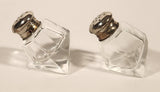 Vintage Silver Plated Zinc Salt and Pepper Shaker Set in Silver Plated Basket