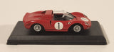 Best Model by Marco Grassini Italy Ferrari 330 P2 1965 Nürburgring Winner #1 Red 1/43 Scale Die Cast Toy Car Vehicle with Opening Doors Missing a Wheel in Display Case