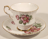 Vintage Royal Windsor Bone China Floral Emblem of Alberta The Wild Rose Red Roses Flowers Tea Cup & Saucer Set