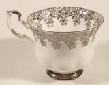 Vintage Royal Albert Bone China England Congratulation 25th Anniversary Tea Cup & Saucer Set