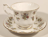 Vintage Royal Albert Fine Bone China England Winsome Pink Roses Tea Cup & Saucer Set